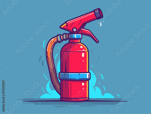 Fiery Defender: A Cartoon Fire Extinguisher for Fire Safety