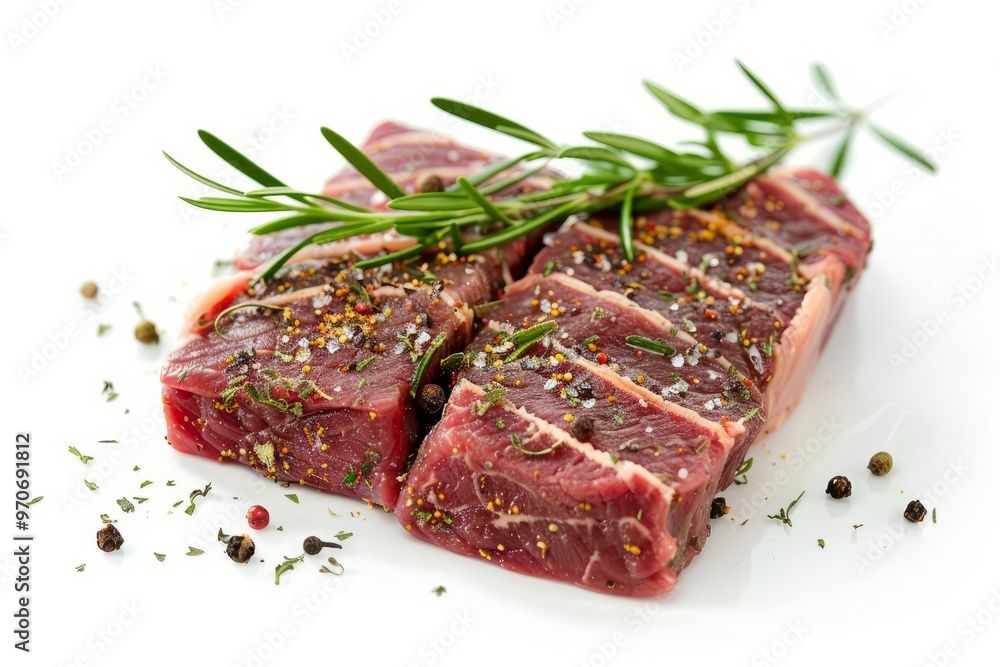 A fresh Steak seasoning and Steak seasoning Power isolated on white A fresh Steak seasoning and Steak seasoning Power isolated on white