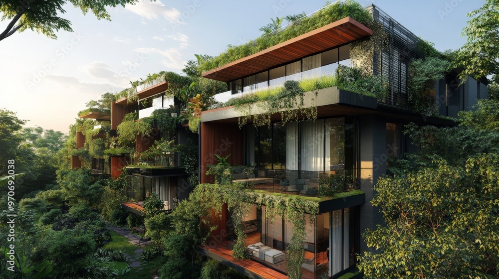 Modern eco-friendly apartment building Modern eco-friendly apartment building