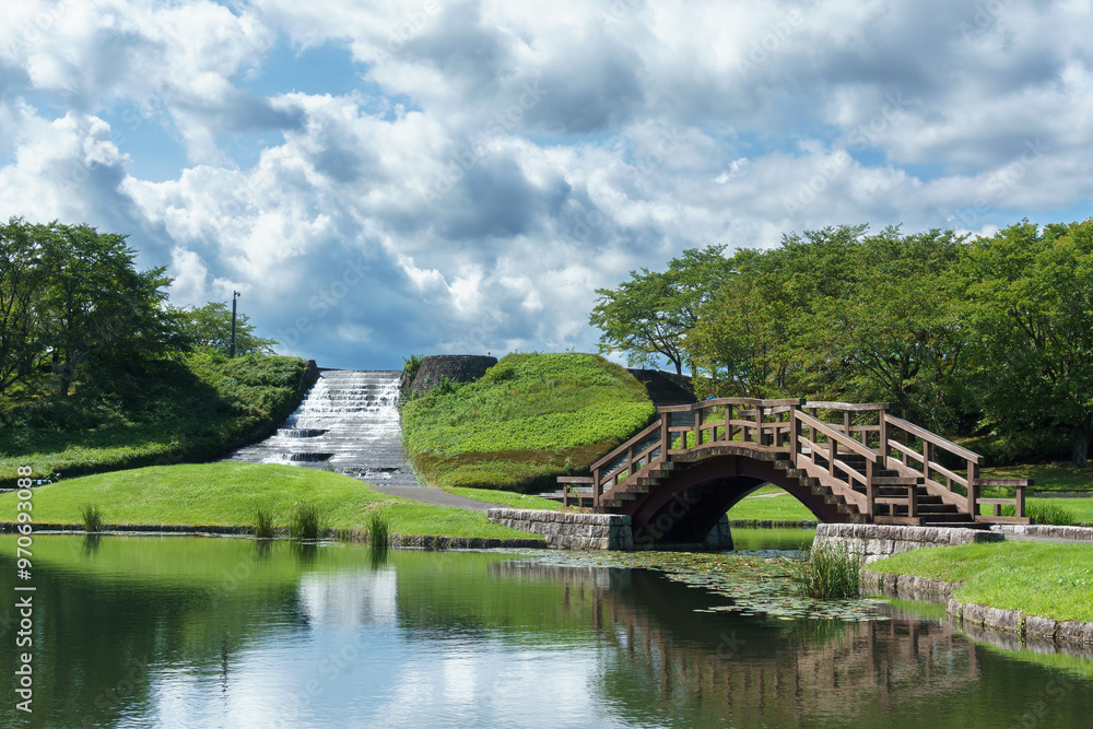 Fototapeta premium みちのく公園のやすらぎの池 The Peaceful Pond in Michinoku Park