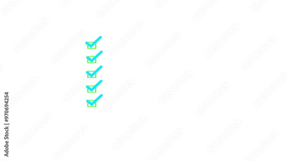 Multiple check mark animation on white background. Multiple check mark animation on white background.