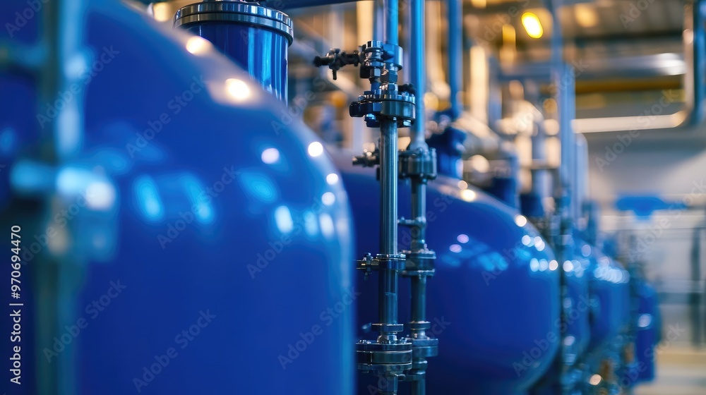 Close-Up of Modern Industrial Tanks, Highlighting Advanced Equipment and Material Processing Technology Close-Up of Modern Industrial Tanks, Highlighting Advanced Equipment and Material Processing Technology