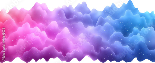 Abstract Gradient Waves with Sparkling Stars on a Transparent Background