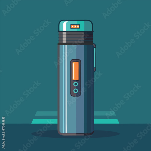 high-tech thermos bottle with a digital display that shows the temperature of the drink inside