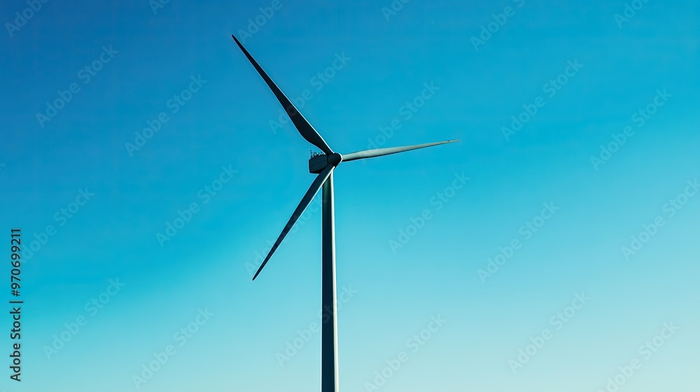 Wind farm in a rural landscape with a clear blue sky, emphasizing renewable energy and sustainability. Copy space. Wind farm in a rural landscape with a clear blue sky, emphasizing renewable energy and sustainability. Copy space.