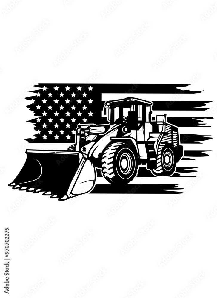 Fotografie US Loader | US Bulldozer | Heavy Equipment | Loader | Construction Vehicle | Hyd