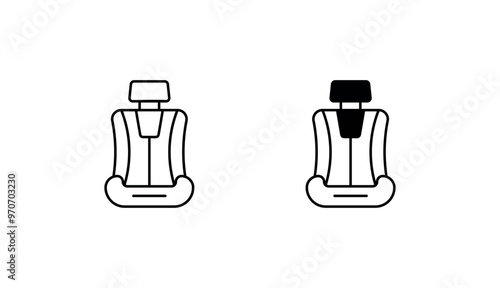 Car seat icon design with white background stock illustration