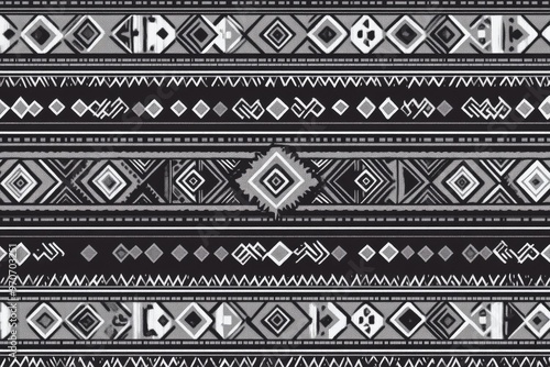 Aztec tribal stripes pattern for textiles and decor.