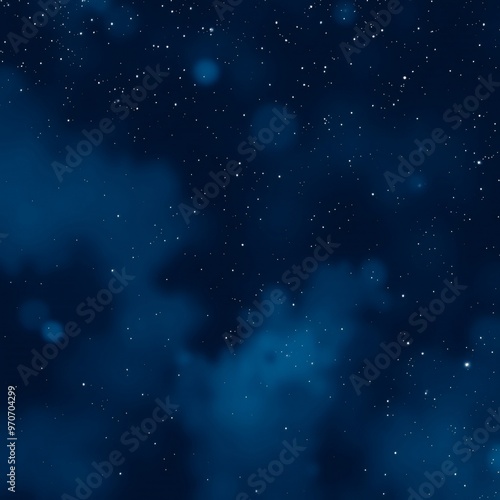 A dark blue sky with stars and clouds.