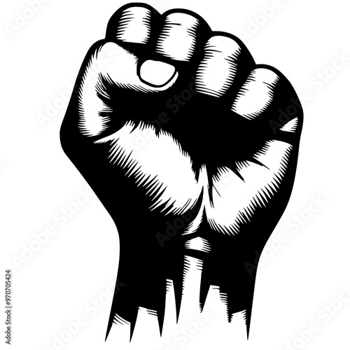 Silhouette of a clenched fist