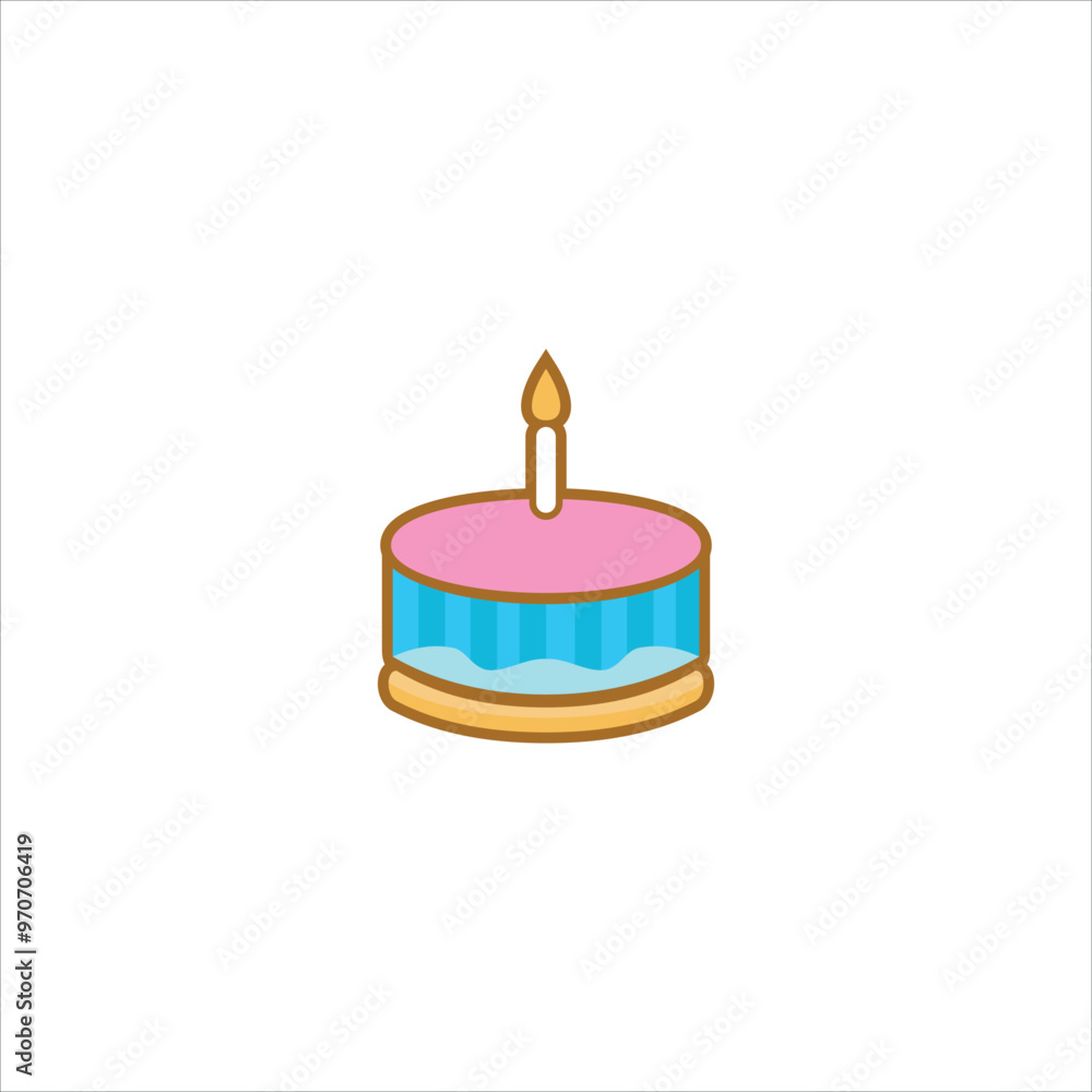 Colorful birthday cake illustration Colorful birthday cake illustration