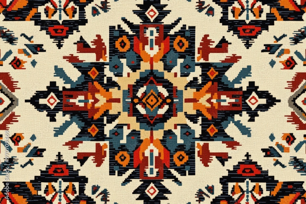 Native American Navajo seamless pattern for textile design. Native American Navajo seamless pattern for textile design.