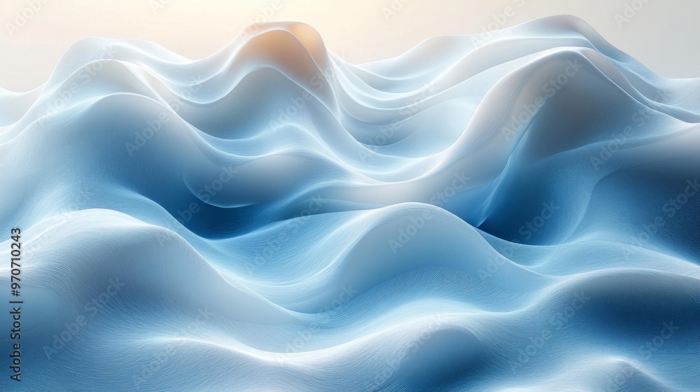 Abstract Soft Blue Waves Generative AI Abstract Soft Blue Waves Generative AI