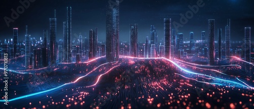 Big data connection technology concept