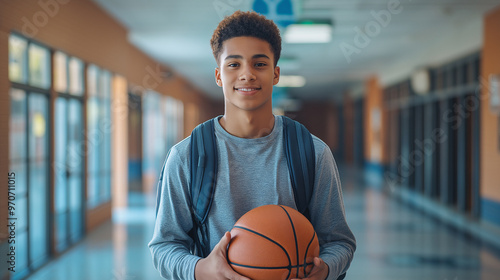 Student with Basketball