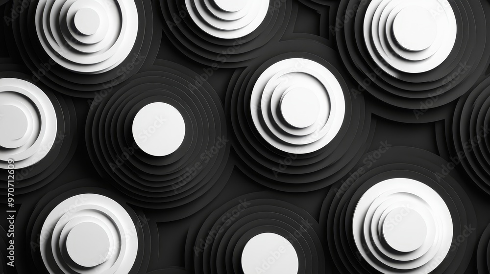 Abstract Black and White Circle Pattern Background Abstract Black and White Circle Pattern Background