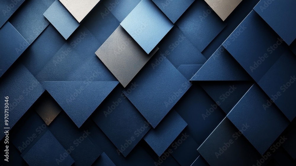 Geometric Blue Abstract Design Generative AI Geometric Blue Abstract Design Generative AI