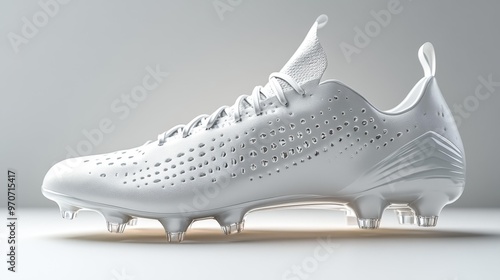 Wallpaper Mural White Soccer Cleat on Display Generative AI Torontodigital.ca