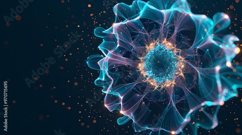 Complex AI algorithms visualized as abstract patterns, driving innovation in neobanking.