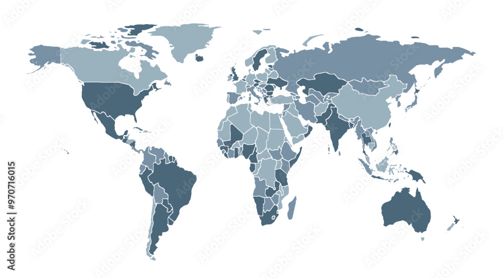Cartoon pictures of world map on white background. All countries of the world in different colors. Can use for printing, website, presentation element, textile. Vector illustration. Cartoon pictures of world map on white background. All countries of the world in different colors. Can use for printing, website, presentation element, textile. Vector illustration.