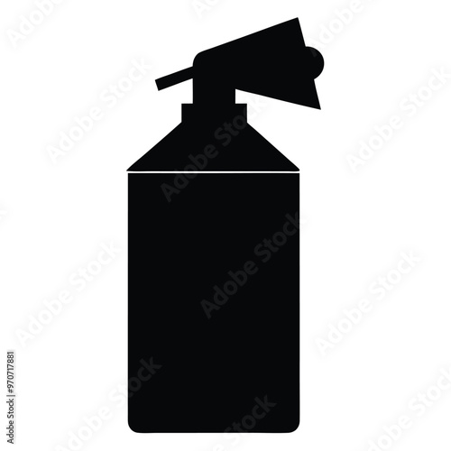 Vector Spray Bottle Silhouette Line Art.