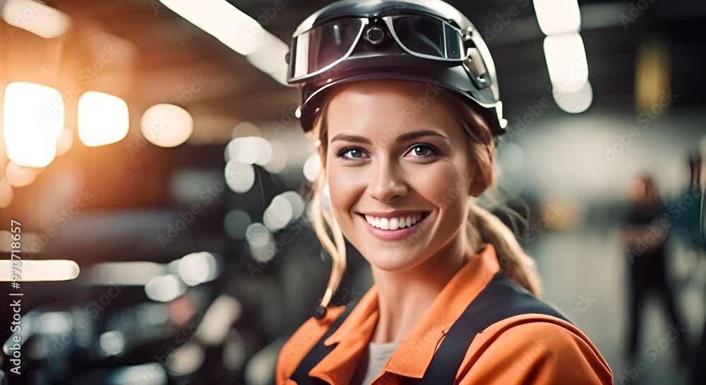 Female mechanic in a workshop. Female mechanic in a workshop.