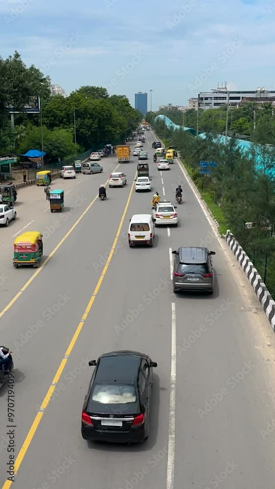 traffic in Gurugram city, Haryana in India, time lapse, vertical video traffic in Gurugram city, Haryana in India, time lapse, vertical video