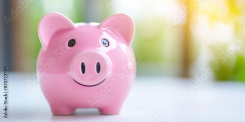 A piggy bank against a white backdrop. Saving money is a financial, wealth, and notion.