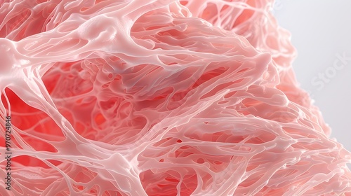 enlarged view of fibrous muscle tissue