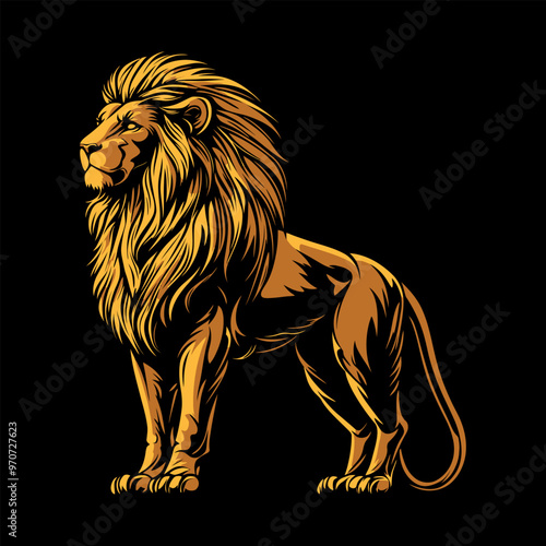 a drawing of a lion with a lion on it