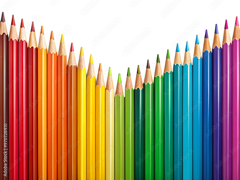 Colorful Pencils on Transparent Background Colorful Pencils on Transparent Background