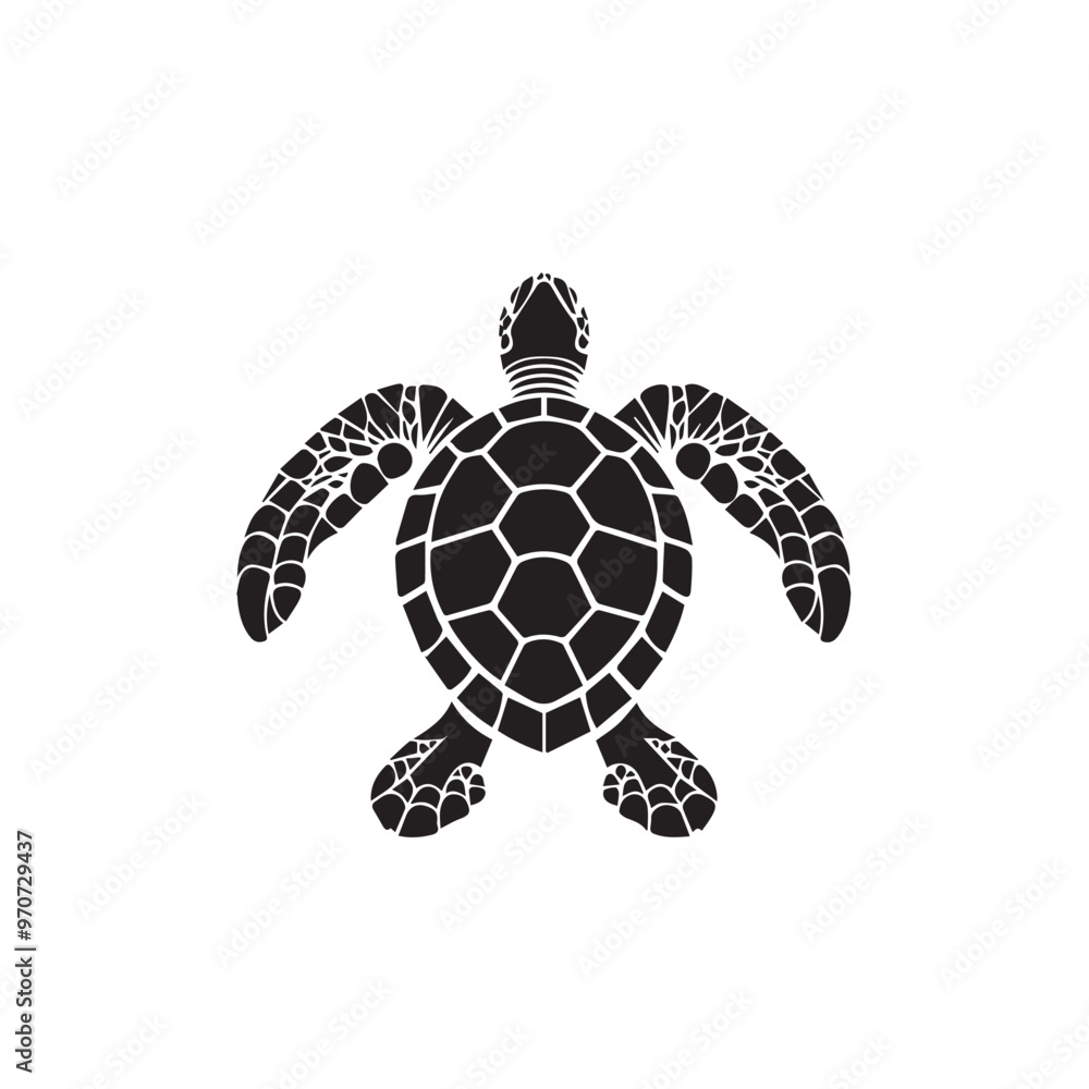 Fototapeta premium Turtle in cartoon, doodle style . Image for t-shirt, web, mobile apps and ui. Isolated 2d vector illustration in logo, icon, sketch style, Eps 10, black and white. AI Generative