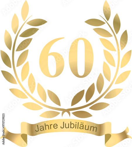 Laurels For the 60th jubilee with text in German