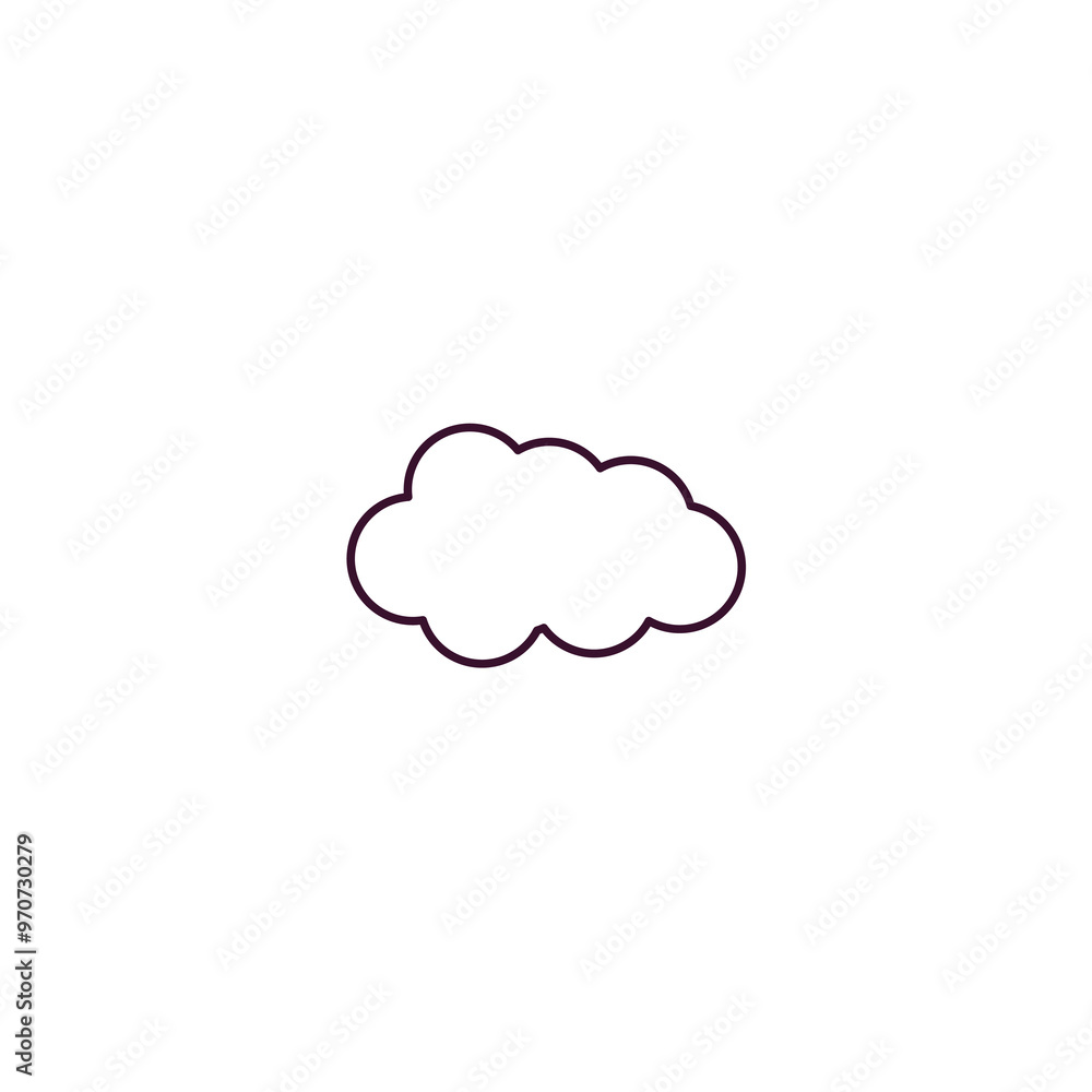cloud outline icon. Linear vector from internet security concept. Thin line cloud icon isolated on white background cloud outline icon. Linear vector from internet security concept. Thin line cloud icon isolated on white background