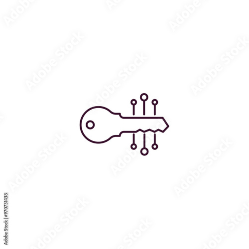 passkey outline icon. Linear vector from internet security concept. Thin line passkey icon isolated on white background