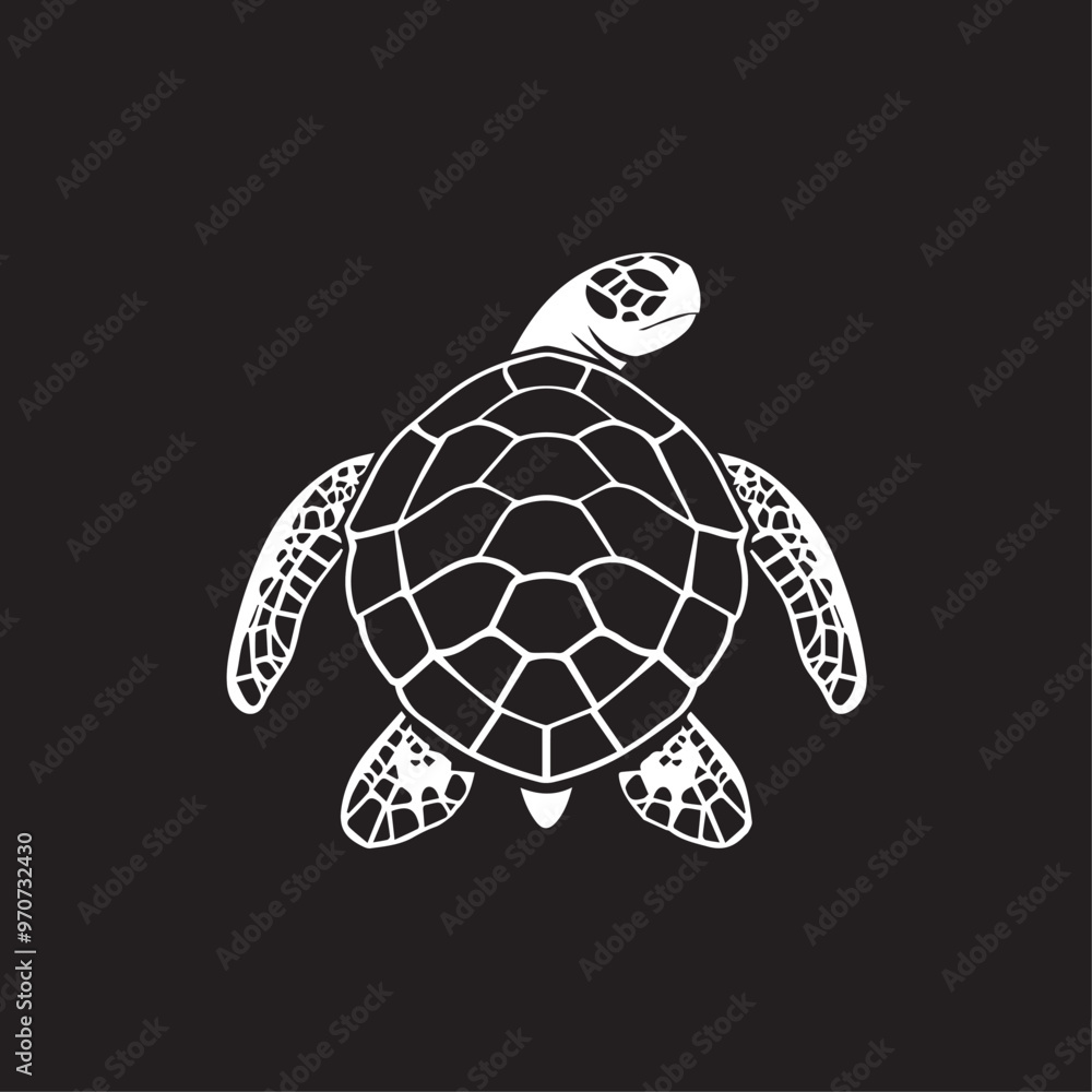 Fototapeta premium Turtle in cartoon, doodle style . Image for t-shirt, web, mobile apps and ui. Isolated 2d vector illustration in logo, icon, sketch style, Eps 10, black and white. AI Generative