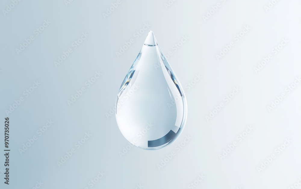 Describe how the transparent quality of the water droplet can represent clarity and purity in beauty products, promoting clean and effective formulations Describe how the transparent quality of the water droplet can represent clarity and purity in beauty products, promoting clean and effective formulations