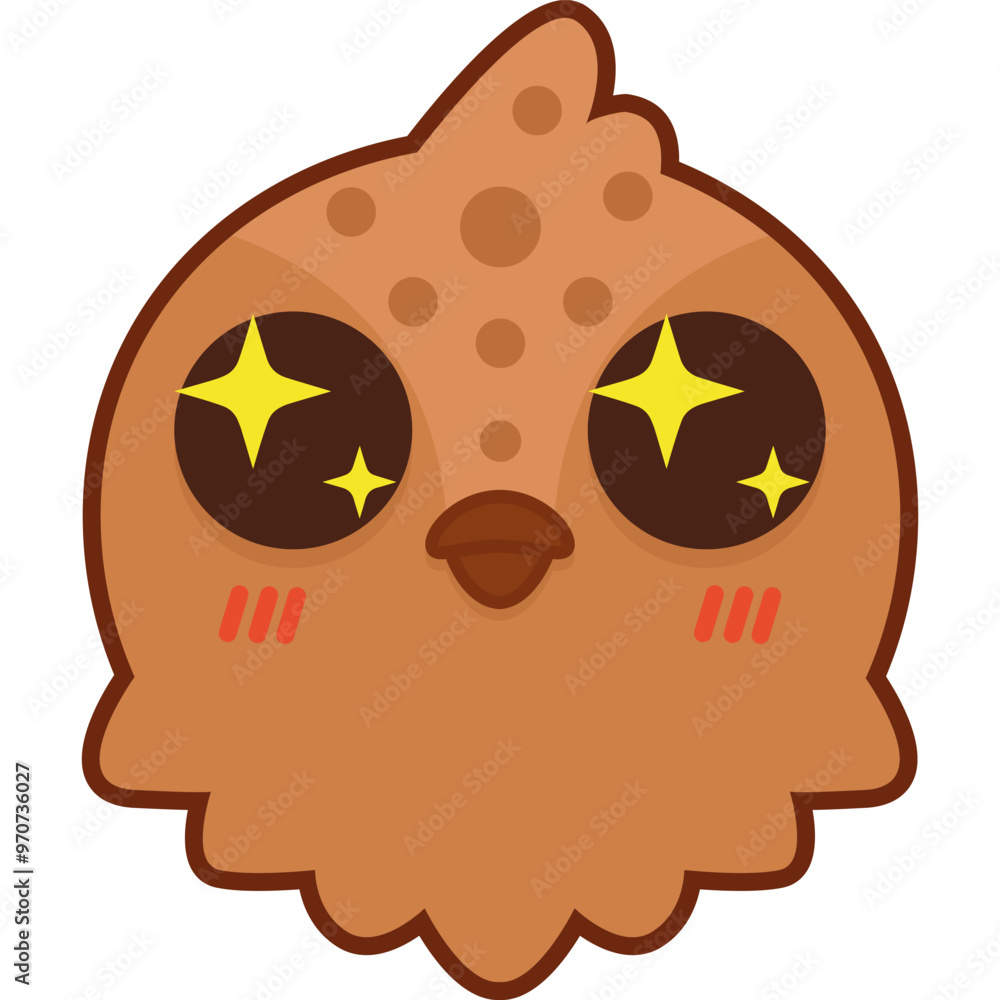 Cartoon bird sticker with wow emotion. Vector illustration. Cartoon bird sticker with wow emotion. Vector illustration.