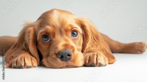 The Cute Puppy Laying Down