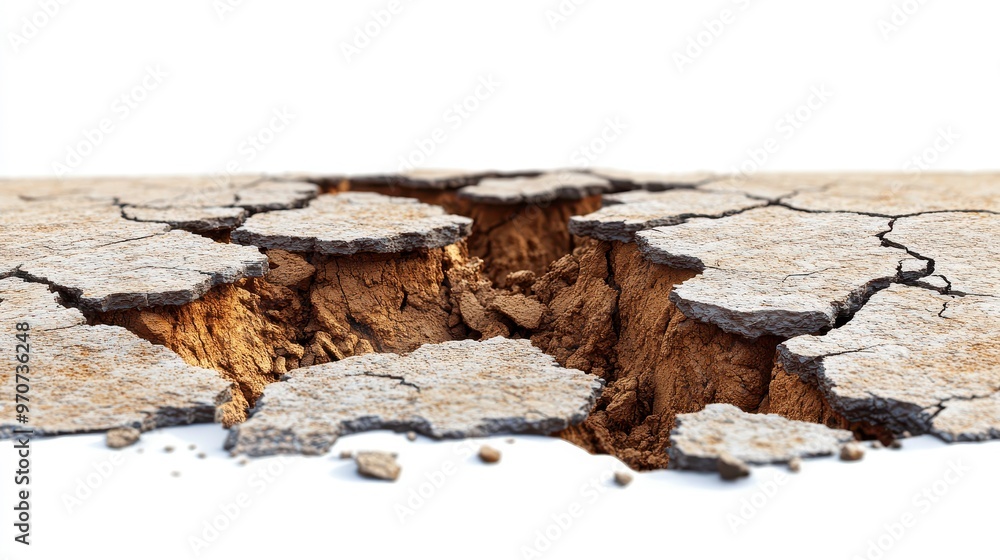 Earthquake aftershock clipart, element, 3D illustration, realistic, isolated on white background Earthquake aftershock clipart, element, 3D illustration, realistic, isolated on white background