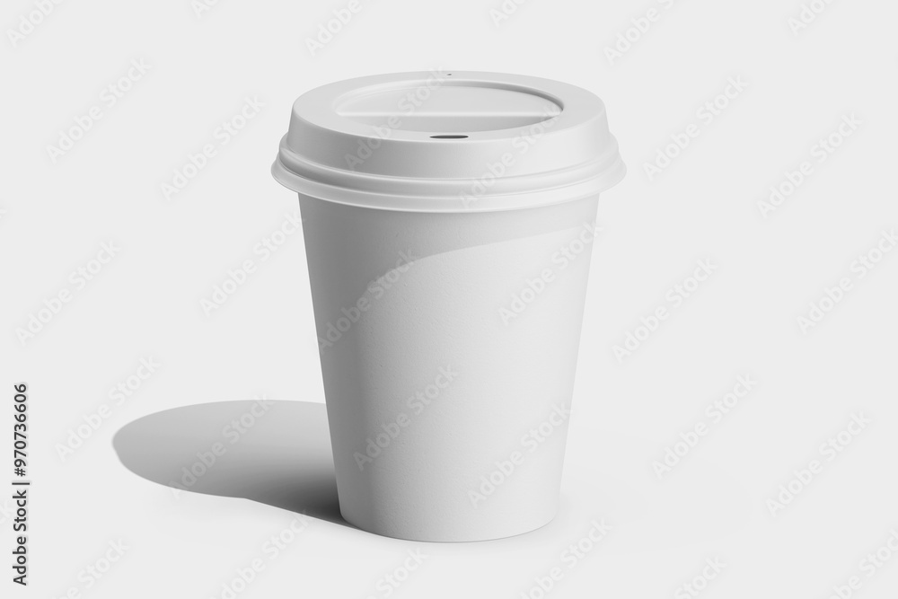 empty coffee latte brand eco-friendly takeout drink cup white textured recyclable paper with lid realistic mockup design template 3d render illustration empty coffee latte brand eco-friendly takeout drink cup white textured recyclable paper with lid realistic mockup design template 3d render illustration