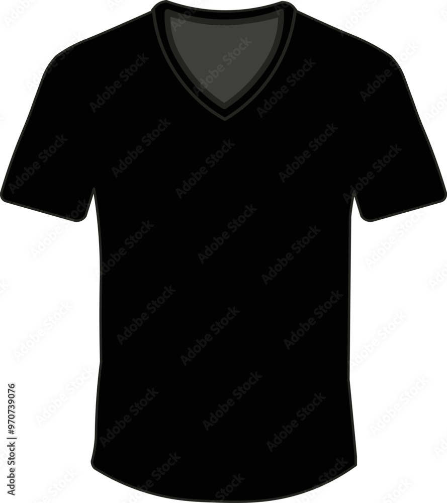 V collar front t-shirt to demonstrate the print. Minimalist print on a V-neck t-shirt in black V collar front t-shirt to demonstrate the print. Minimalist print on a V-neck t-shirt in black