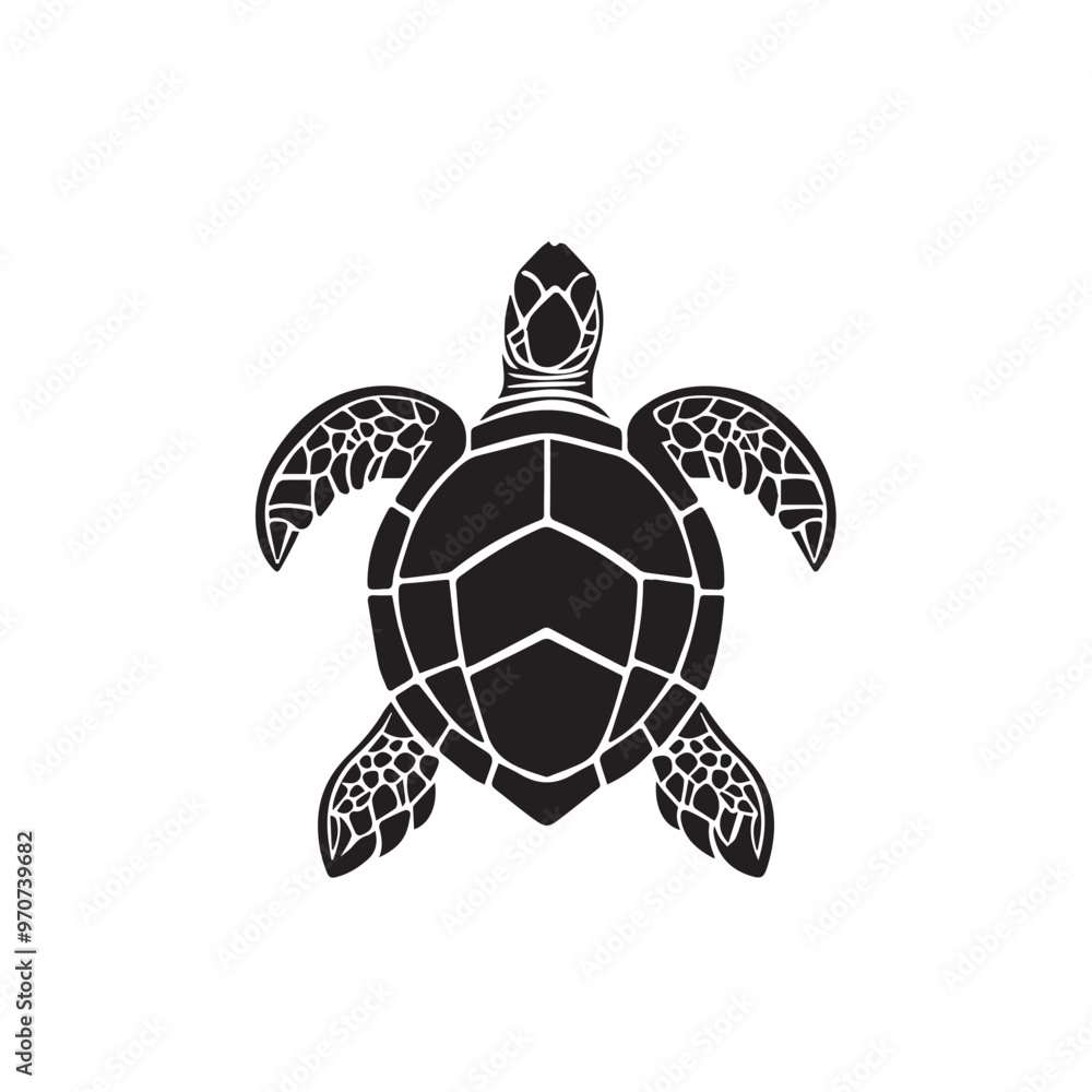 Fototapeta premium Turtle in cartoon, doodle style . Image for t-shirt, web, mobile apps and ui. Isolated 2d vector illustration in logo, icon, sketch style, Eps 10, black and white. AI Generative
