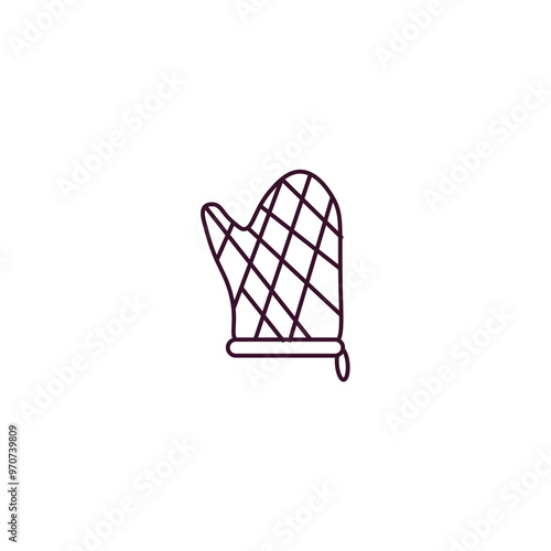 mitten outline icon. Linear vector from kitchen concept. Thin line mitten icon isolated on white background