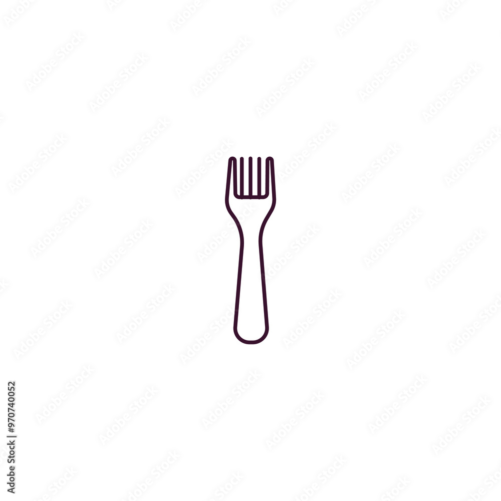 fork outline icon. Linear vector from kitchen concept. Thin line fork icon isolated on white background fork outline icon. Linear vector from kitchen concept. Thin line fork icon isolated on white background