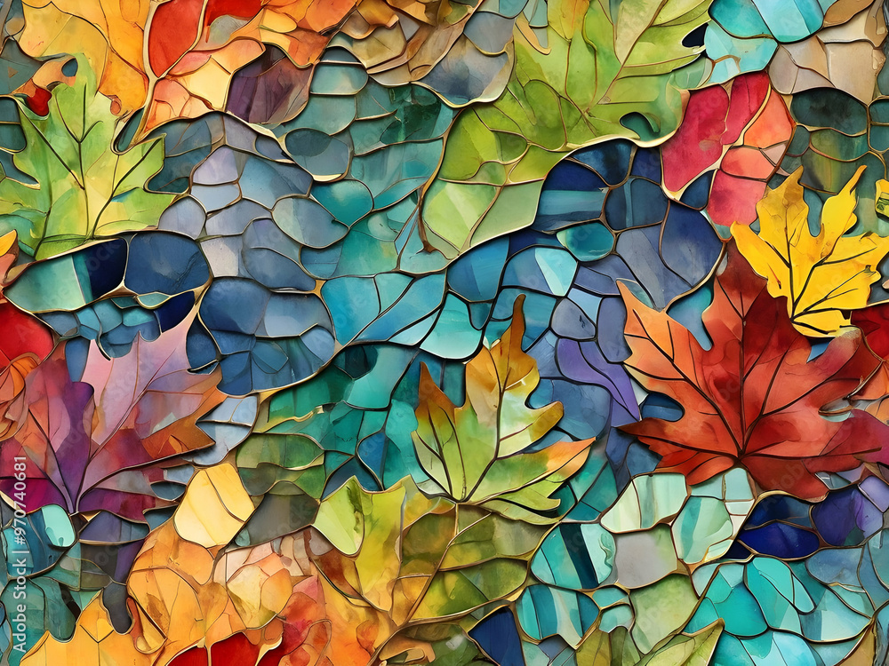 autumn leaves seamless pattern,Ai generated autumn leaves seamless pattern,Ai generated