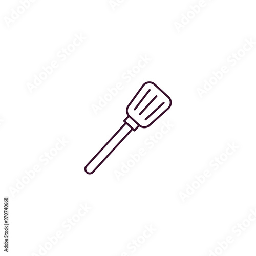 spatula outline icon. Linear vector from kitchen concept. Thin line spatula icon isolated on white background