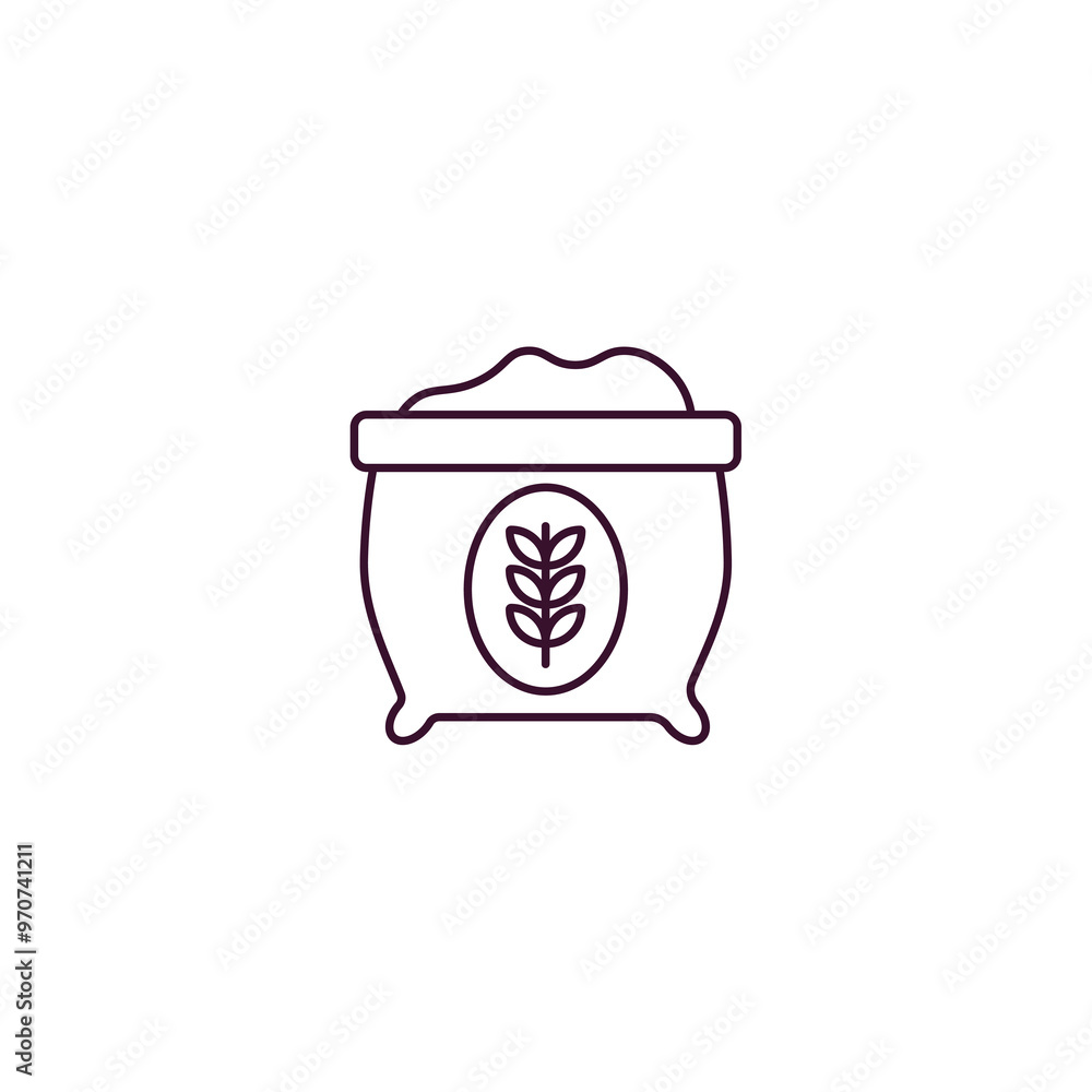 flour outline icon. Linear vector from kitchen concept. Thin line flour icon isolated on white background flour outline icon. Linear vector from kitchen concept. Thin line flour icon isolated on white background