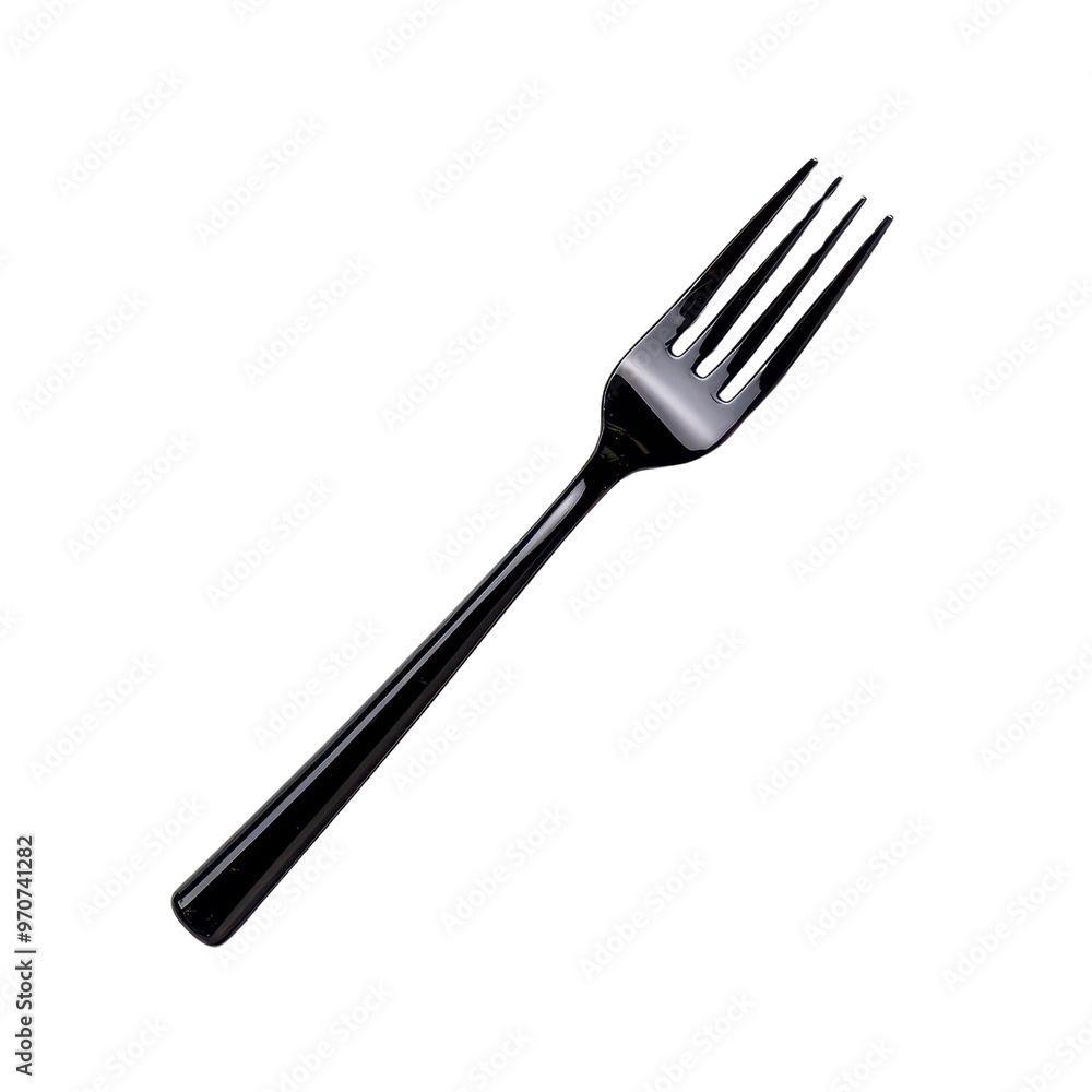 A sleek black fork with a modern design, perfect for enhancing dining aesthetics and culinary presentations. A sleek black fork with a modern design, perfect for enhancing dining aesthetics and culinary presentations.