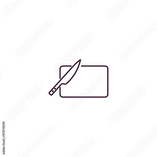 cutting board outline icon. Linear vector from kitchen concept. Thin line cutting board icon isolated on white background